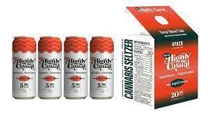 Photograph of product: High Five - Strawberry + Watermelon (1:1) Oui'd Seltzer - 4 Pack - 20mg (5mg/can)