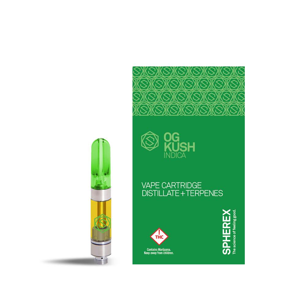 Photograph of product: Spherex OG Kush DST Cartridge 1000mg