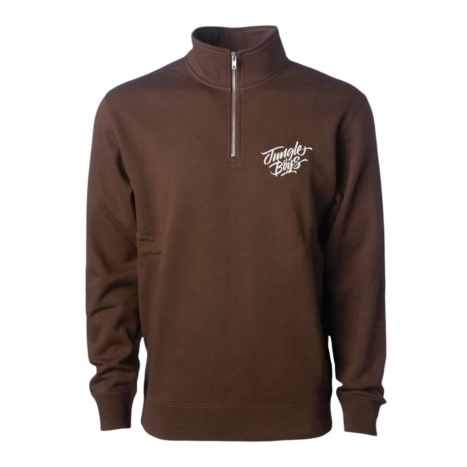 Photograph of product: Stacked Emblem Quarter Zip | Brown | XL