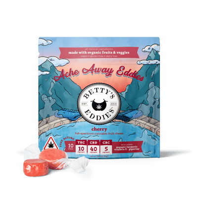 Photograph of product: Betty's Eddies Cherry Ache Away Max Strength 100mg 1pk