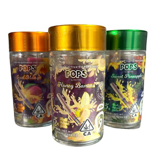 Photograph of product: D. Pops by Dee Thai 5pk x .5g Triple Infused Pre Roll - Iced Mango - 