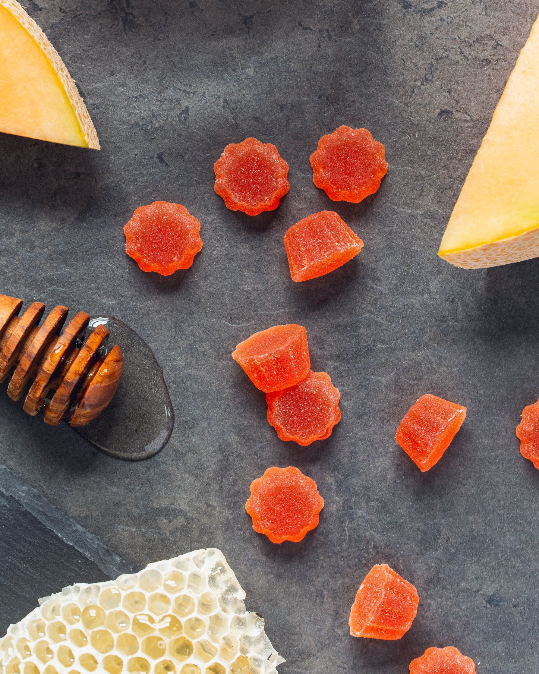 Photograph of product: Ratioed Honey Sweet Melon Gummies 50mg (20-Pack | 2.5mg Each)