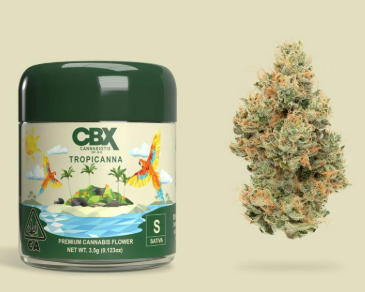 Photograph of product: CBX 3.5G TROPICANA $75 | NON-CANNABIS ACCESSORY $50.5 | CANNABIS GOOD $5.5 | EXCISE TAX $1.05