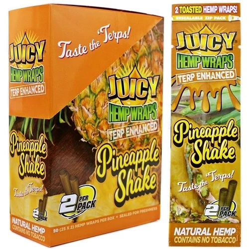 Photograph of product: Juicy | Hemp Wraps | Pineapple Shake | 2PK