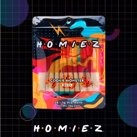 Photograph of product: HOMIEZ | Preroll Pack | Cookie Monster | 28g