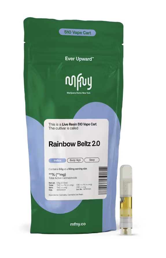 Photograph of product: Rainbow Beltz 2.0 - .5g Live Resin Cartridge