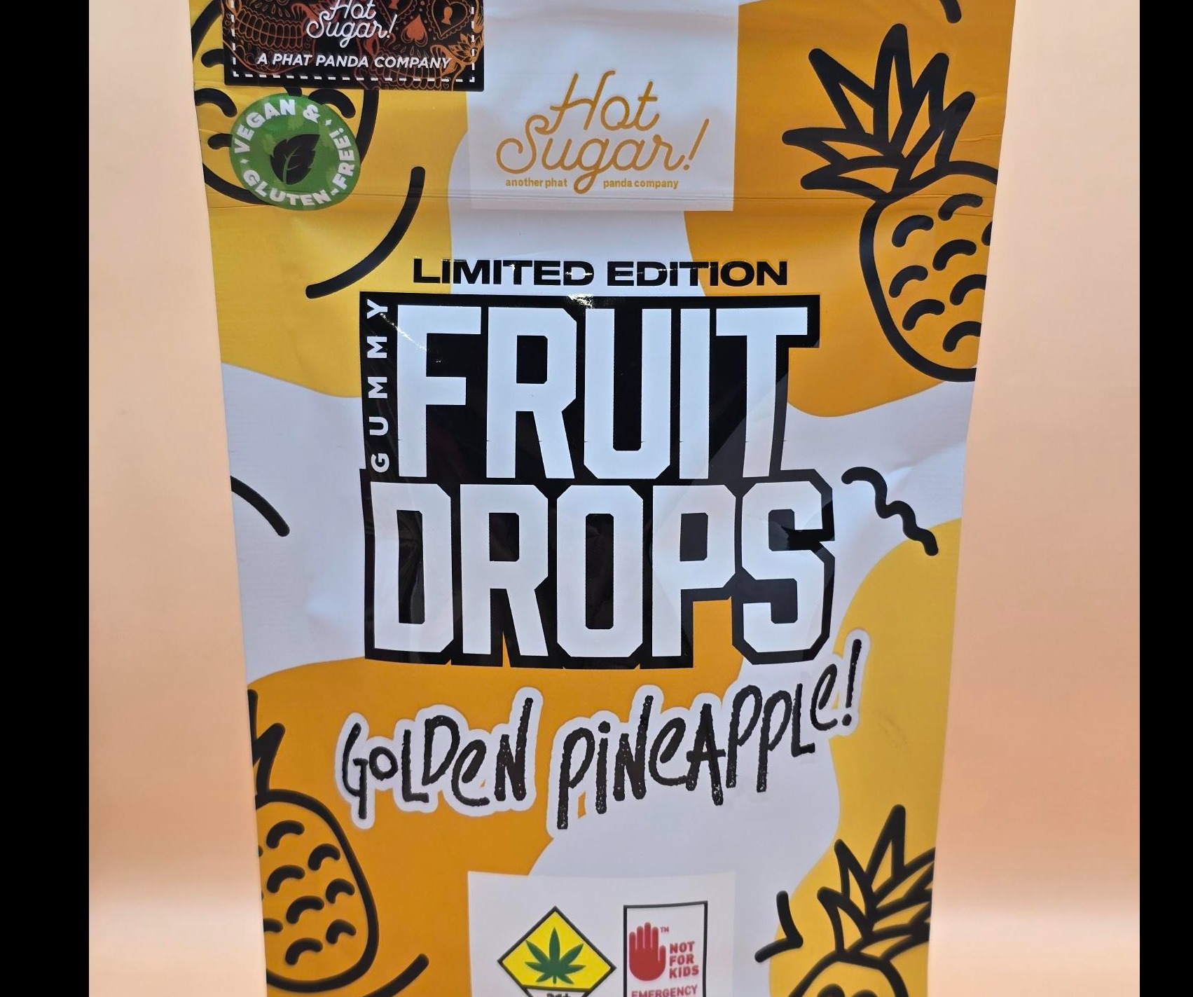 Photograph of product: Hot Sugar - Oui'd Golden Pineapple Fruit Drops 10pk
