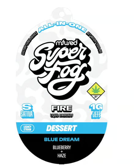 Photograph of product: Blue Dream Fire Melted Diamonds Disposable Vape Mfused W2-140