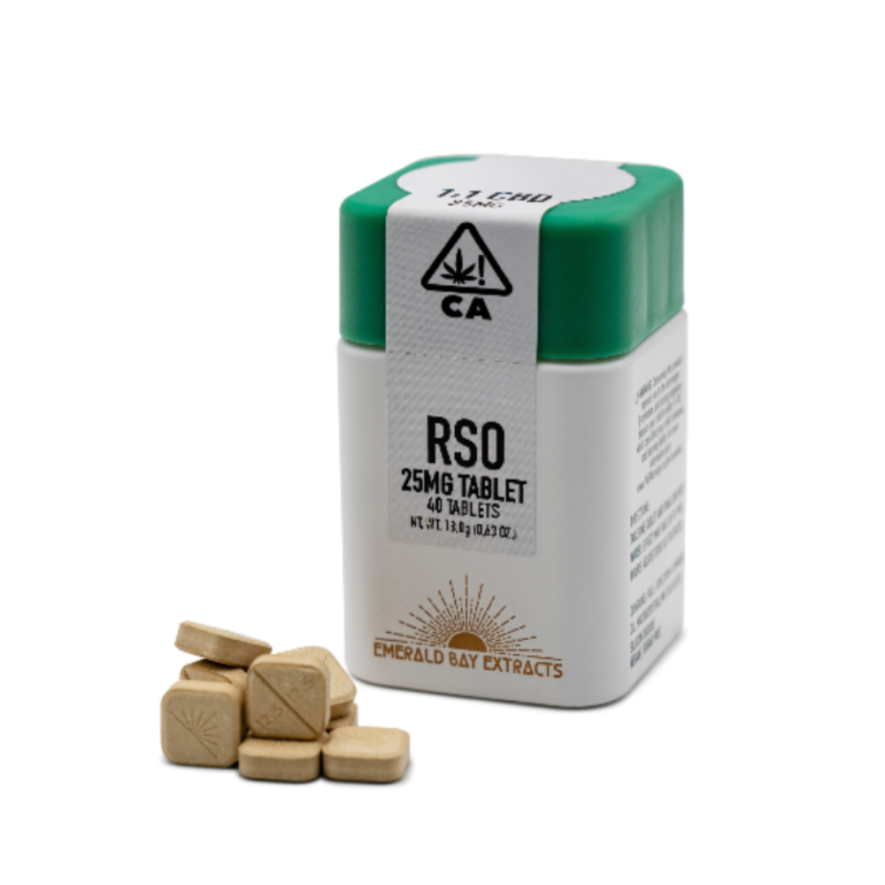 Photograph of product: Emerald Bay Extracts - Sunday Rose- 25mg CBD RSO Tablets 1:1
