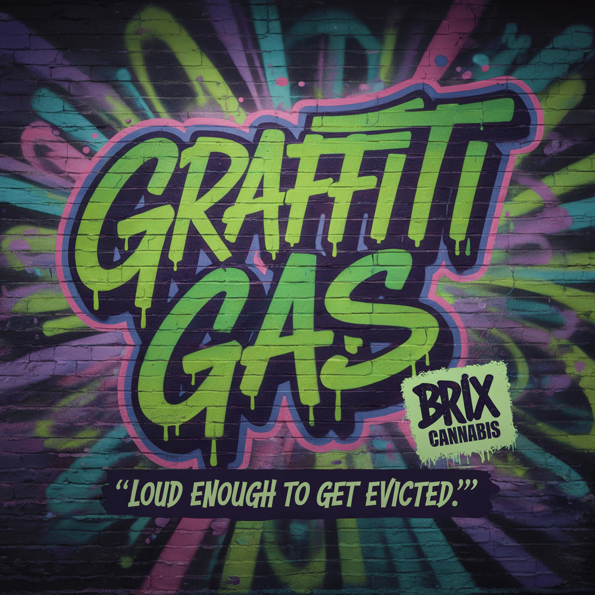Photograph of product: Brix Oui'd Graffiti Gas Vape 85.86% (H) 1g - 00280