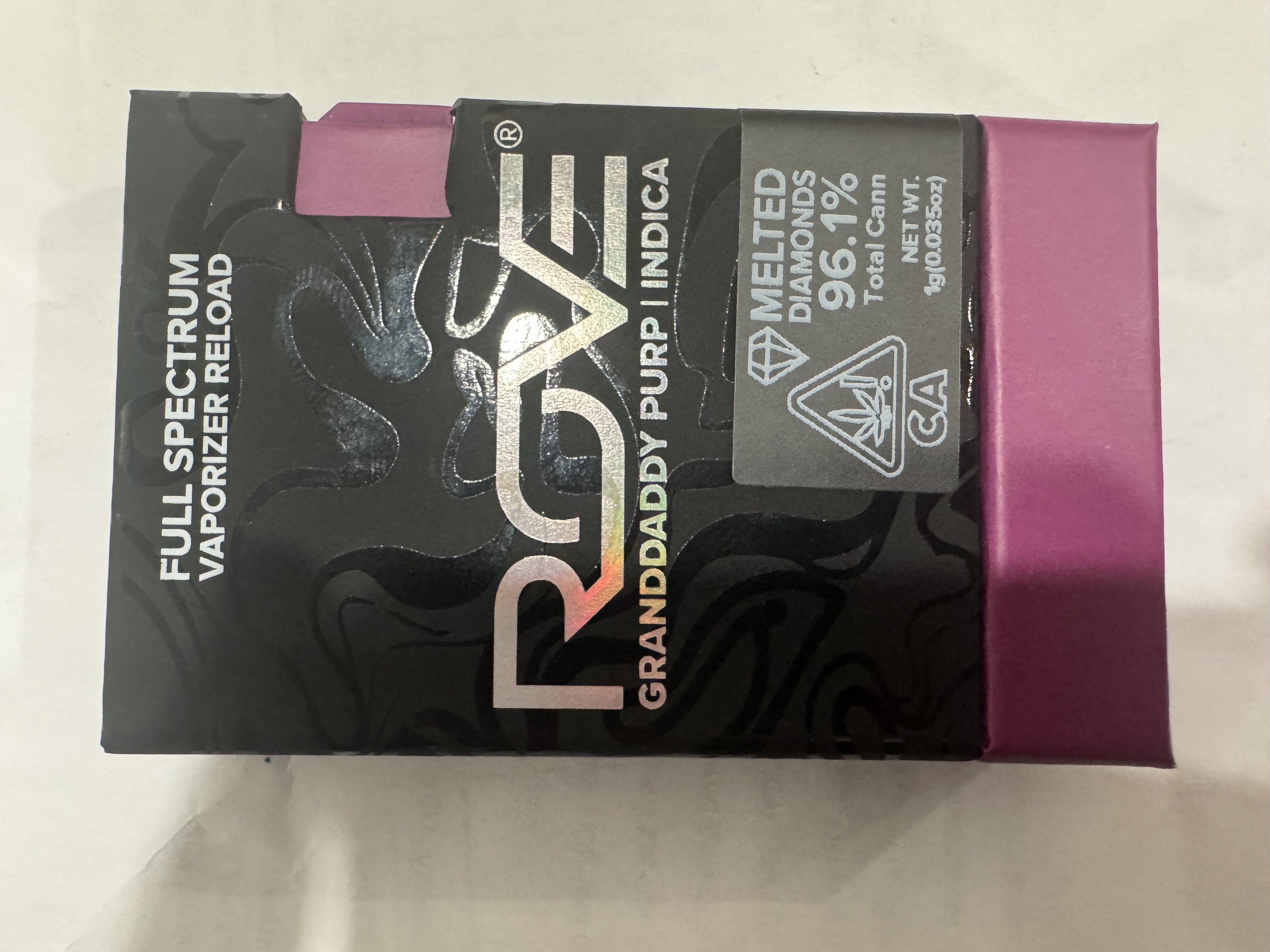 Photograph of product: GRANDDADDY PURP 1G LIVE RESIN DIAMOND POD - 1 G