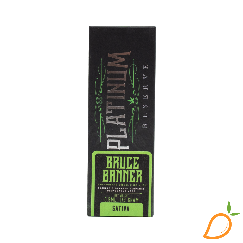 Photograph of product: 0.5g Bruce Banner AIO Platinum Reserve