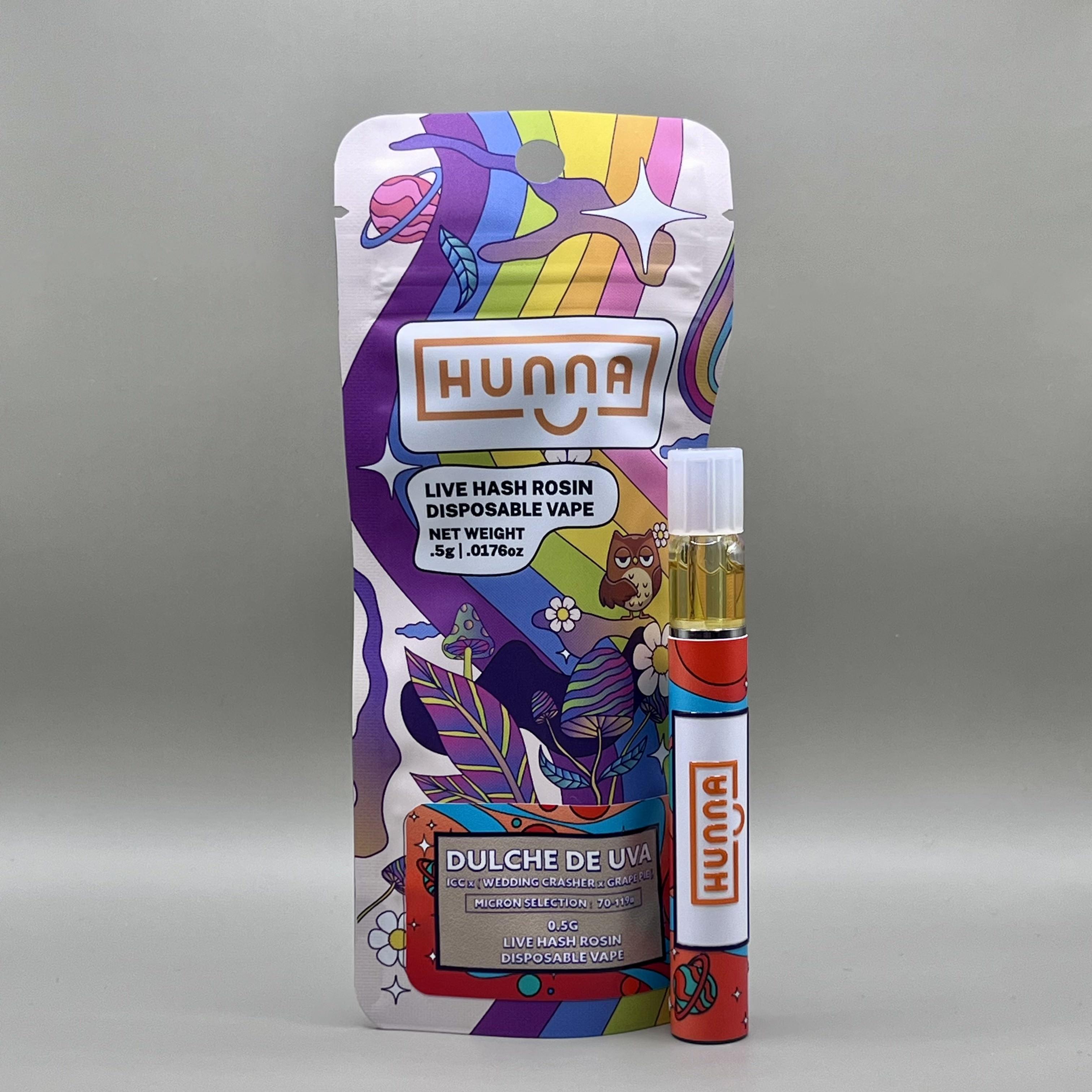 Photograph of product: Hunna - Live Rosin Disposable - Dulche De Uva