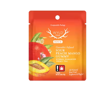 Photograph of product: Wyld One 100mg Gummy Sour Peach Mango Hybrid