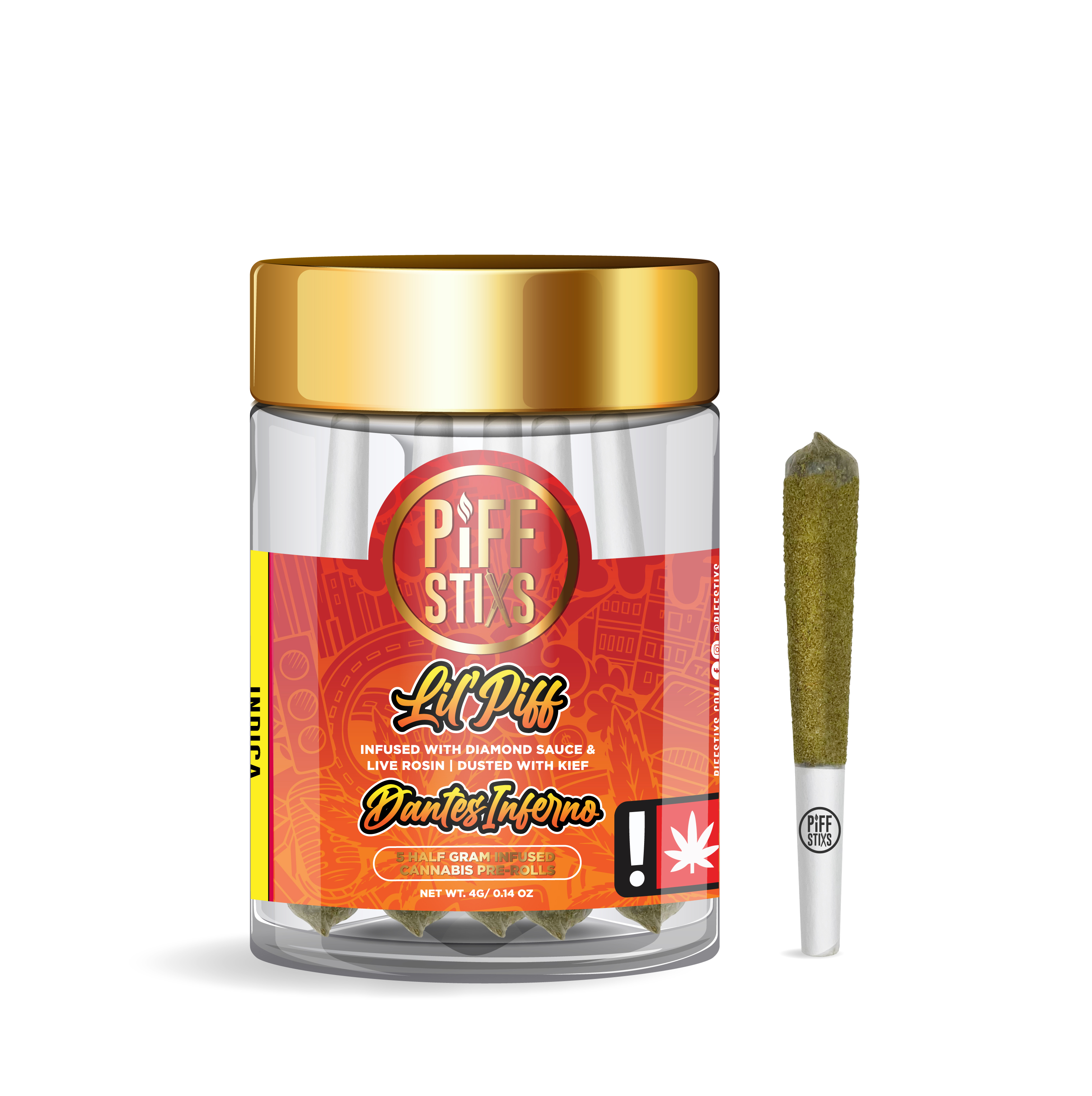 Photograph of product: Piff Stixs .8g SCORPION TEARS Lil' Piff Infused Pre-Roll 5pk