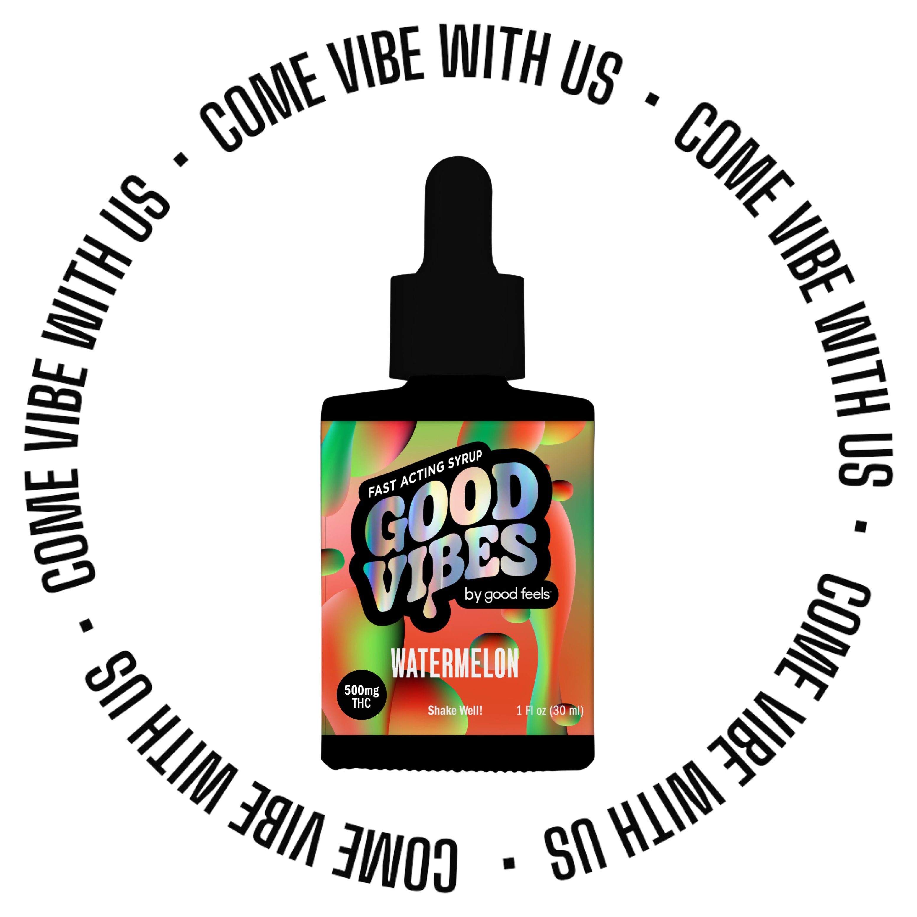 Photograph of product: Good Vibes Watermelon Syrup 500MG TH-oui