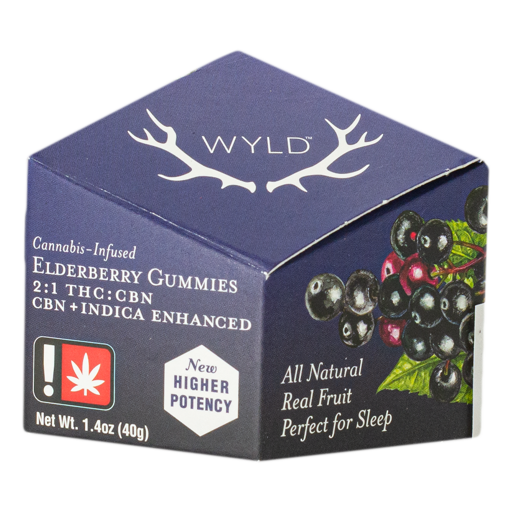 Photograph of product: Gummies - Indica - THC:100mg CBD:100mg CBN:100mg - 10pk - Boysenberry