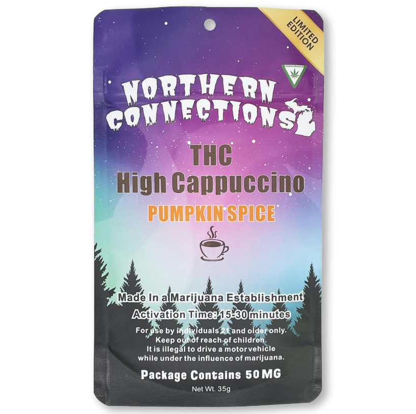 Photograph of product: PUMPKIN SPICE | TH-oui HIGH CAPPUCCINO DRINK MIX | 50MG