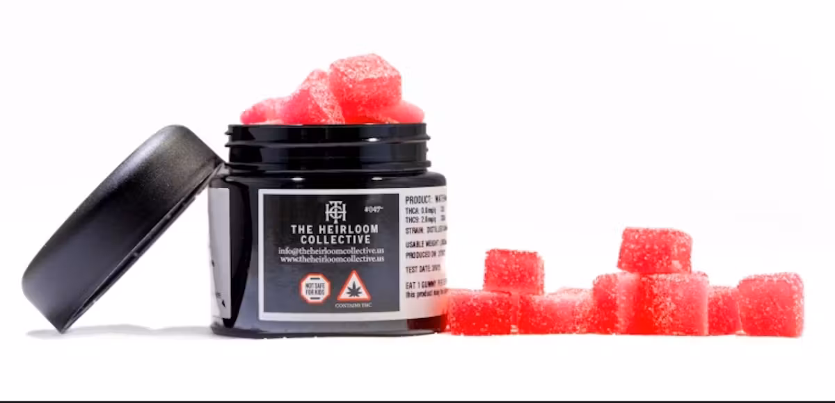 Photograph of product: Sugar-Free Watermelon Gummy Cubes 20pk | 100mg