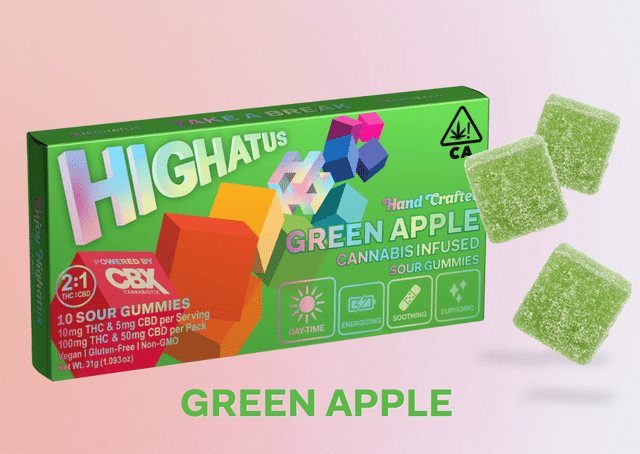 Photograph of product: 10PK Green Apple Sour Gummies CBD - 