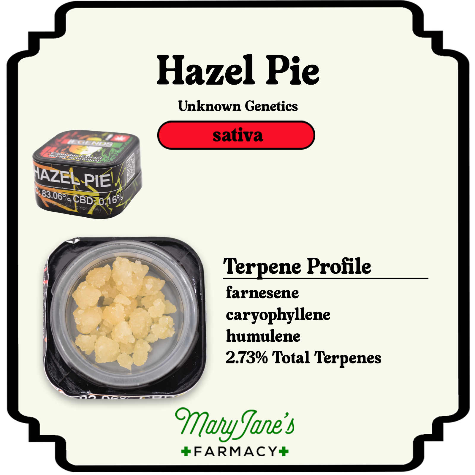Photograph of product: Hazel Pie Sugar Wax Extract | 2g