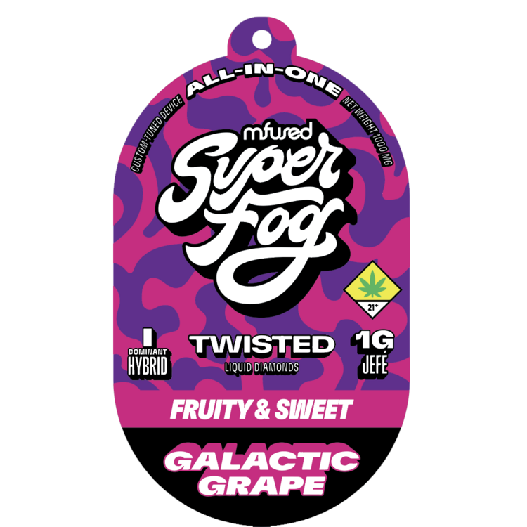 Photograph of product: Super Fog Twisted Jef Galactic Grape Disposable VAPE