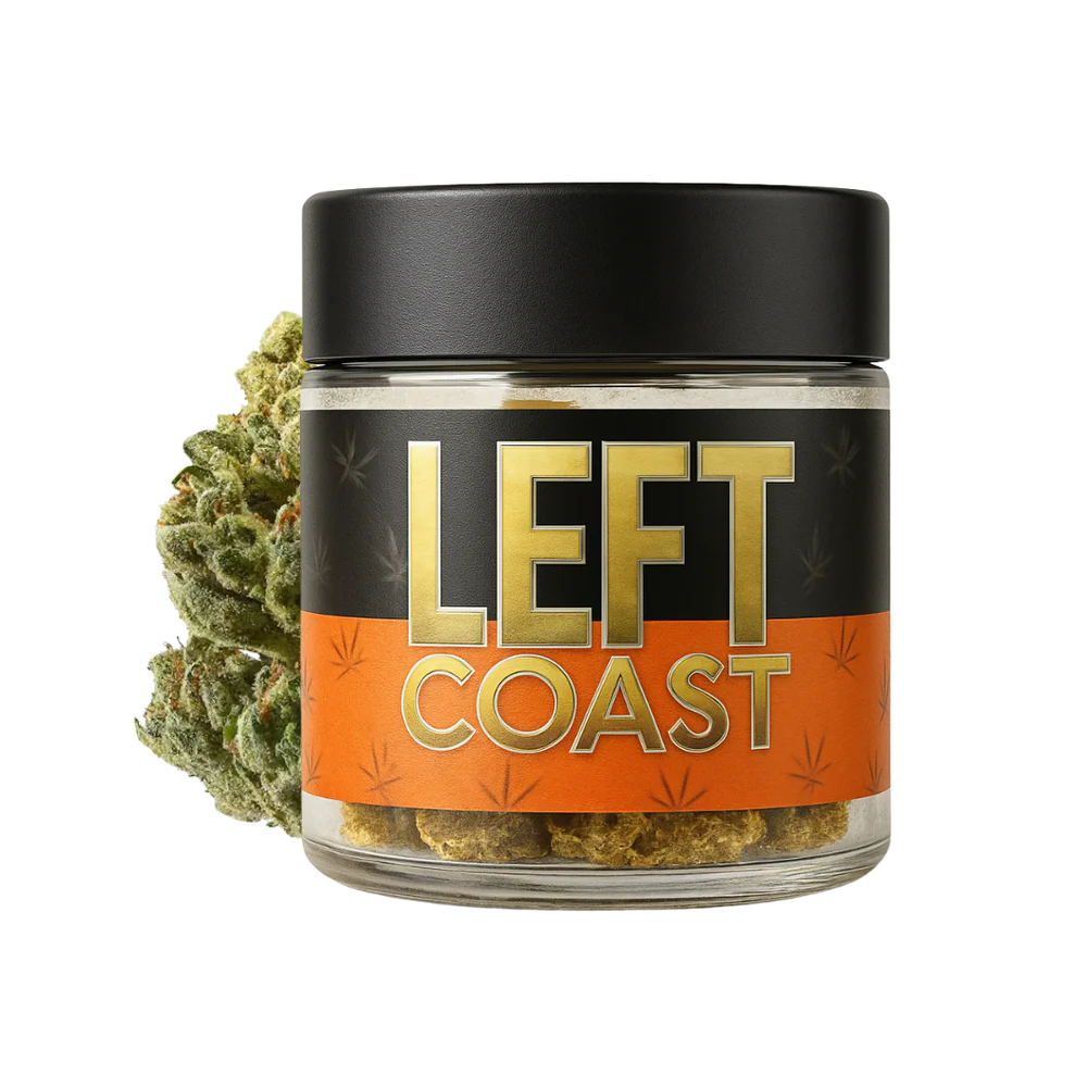Photograph of product: Left Coast Flower OG Crusher 25.07% Oui'd-H 3.5g