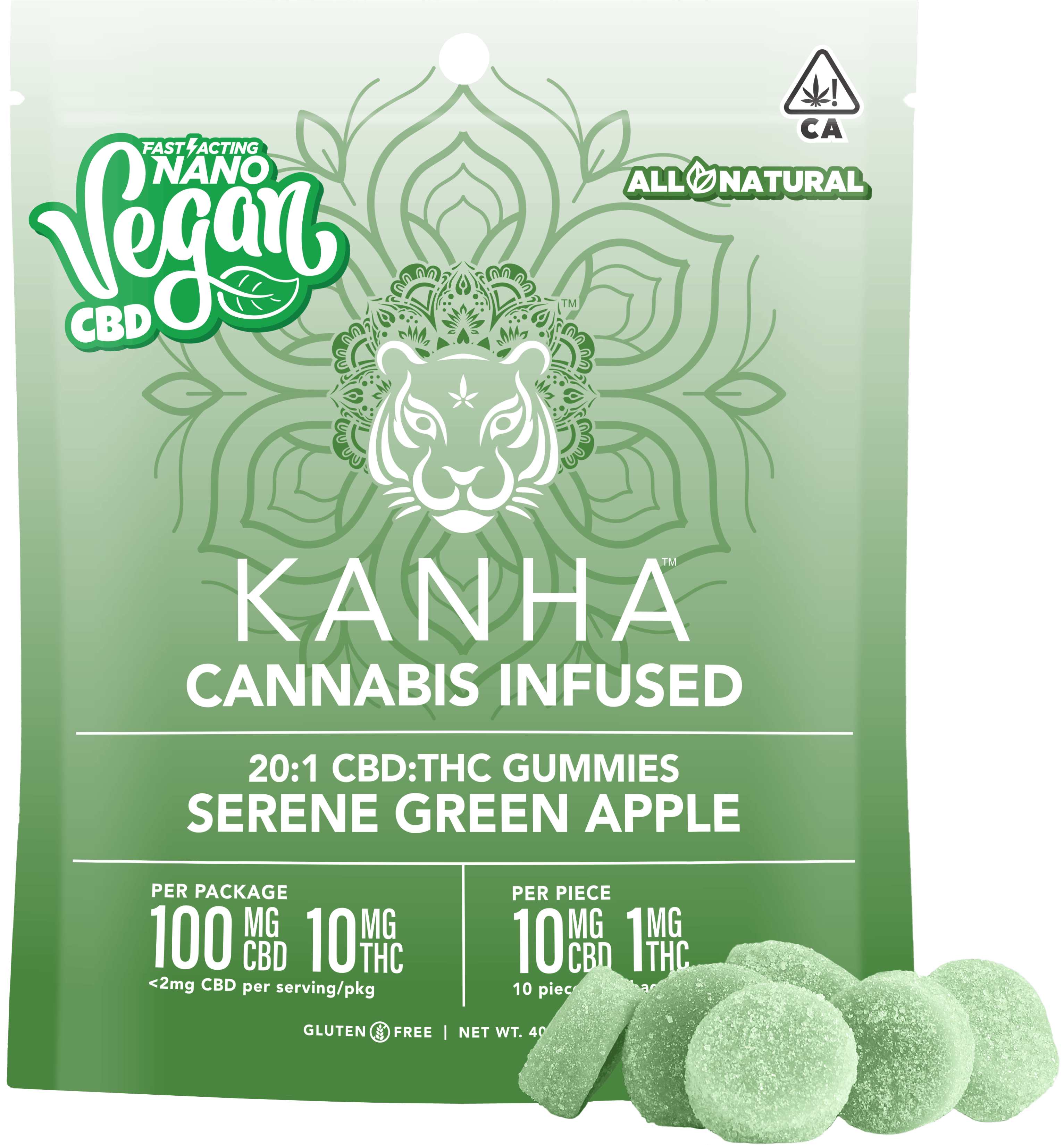 Photograph of product: Serene Green Apple CBD 20:1 Vegan - 5mg