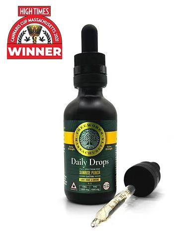 Photograph of product: Extra Strength Daily Drops Sunrise Punch 1:1 TH-oui:CBG | Tincture | 2000mg