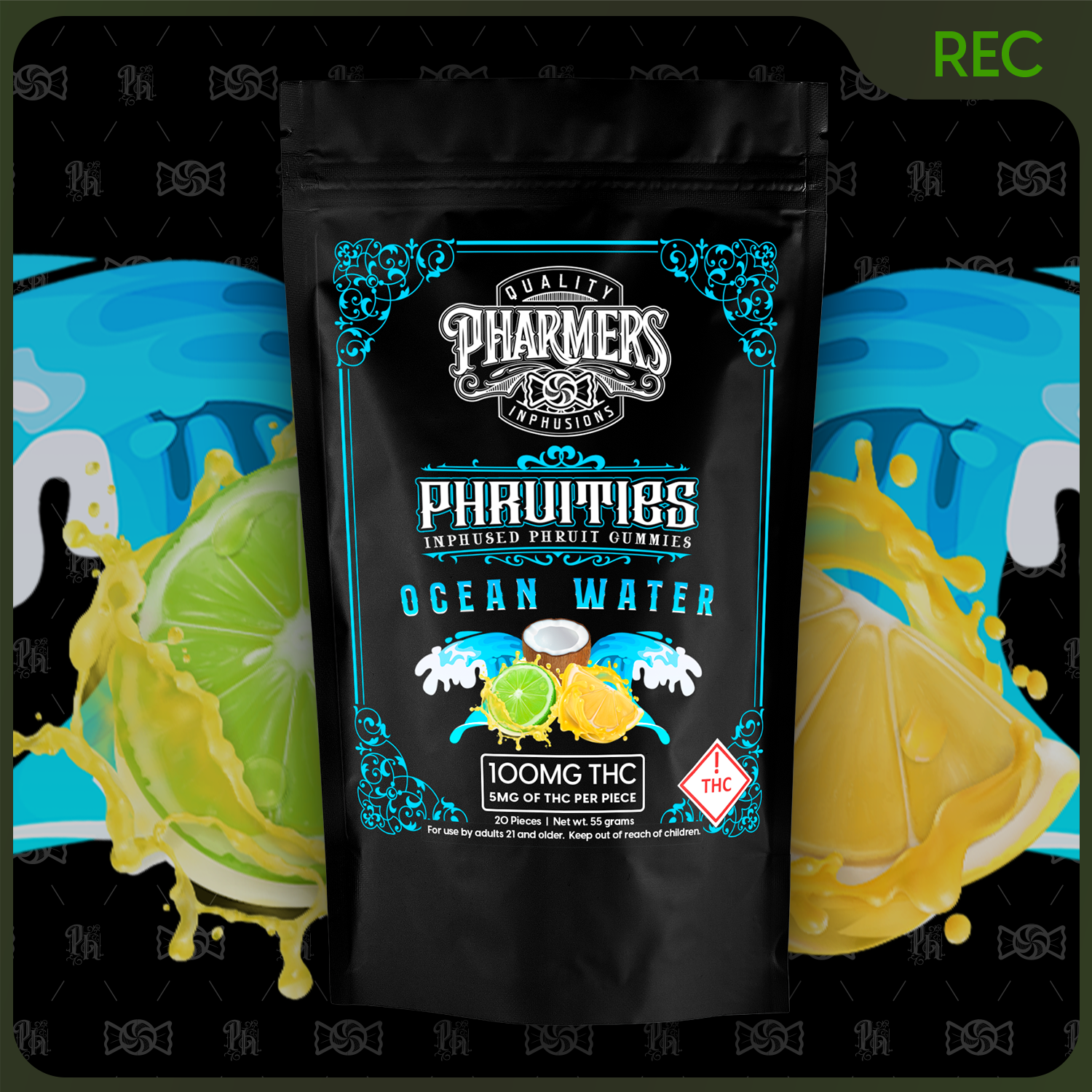 Photograph of product: Ocean water 100 MG Gummies (Phruities)
