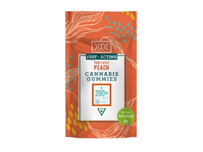 Photograph of product: Dixie Perfectly Peach Nano Gummies | 200mg