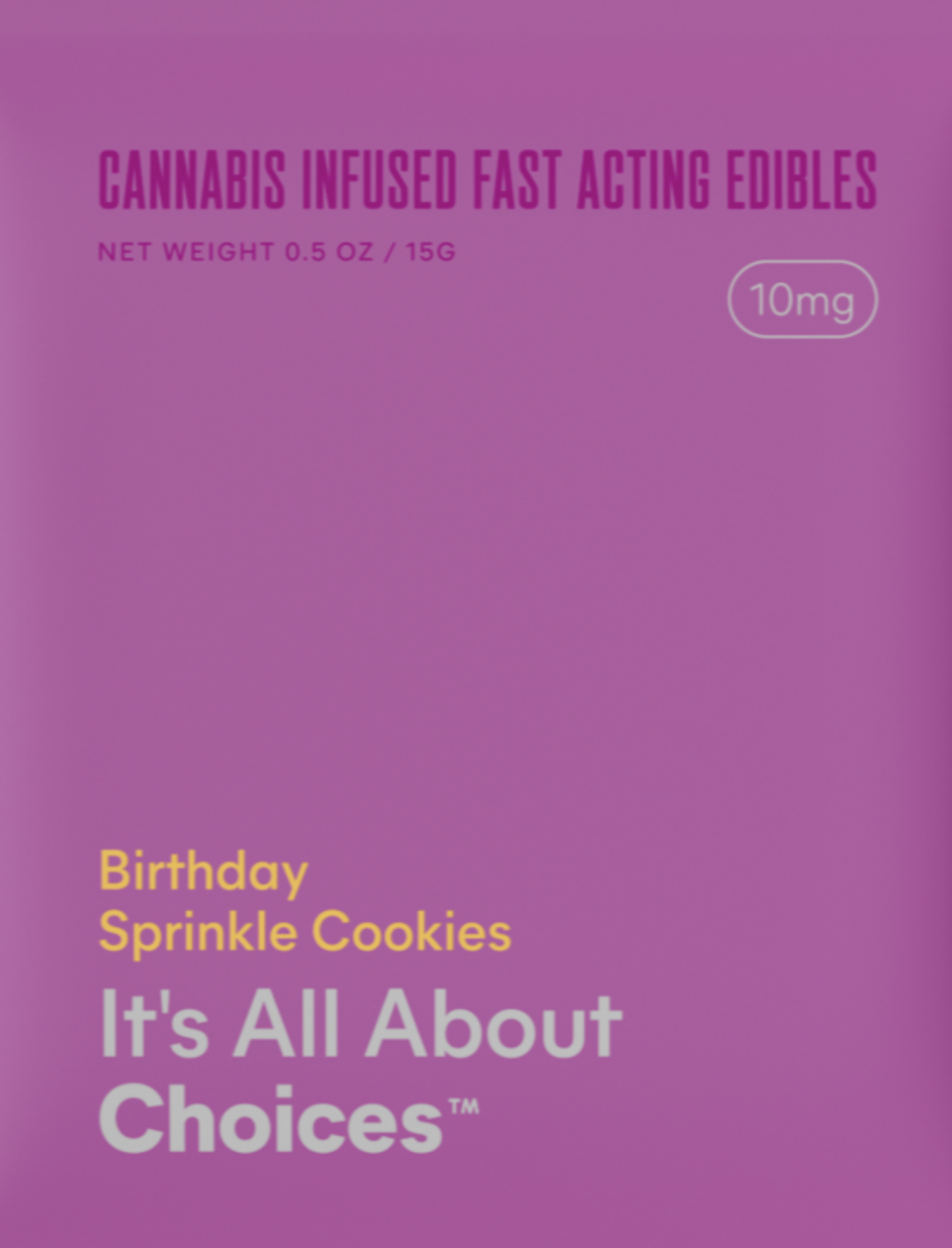Photograph of product: It's All About Choices 10mg Birthday Sprinkle Cookies - 5 x 2mg