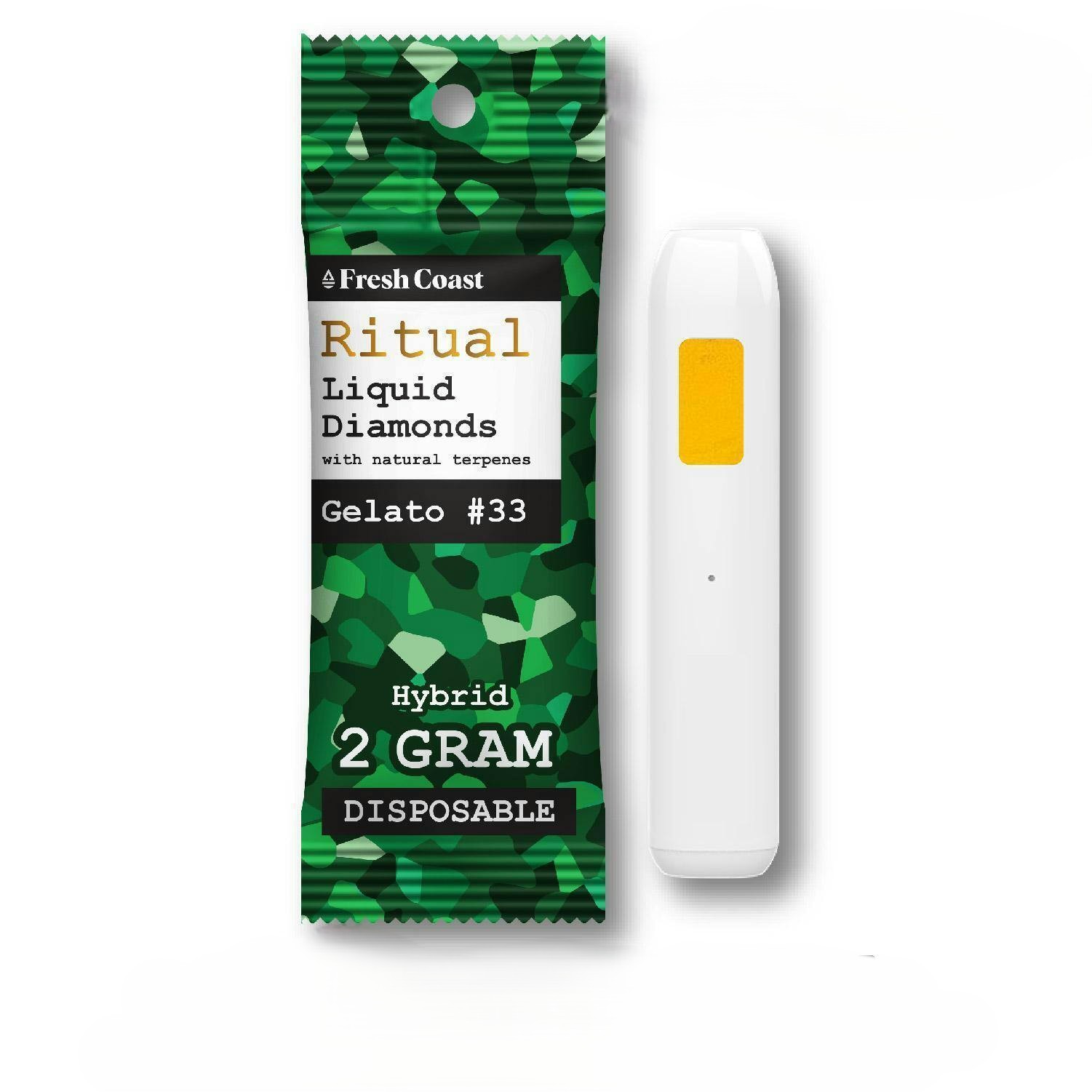 Photograph of product: Disposable - Fresh Coast - Gelato #33 - (Hybrid) - 82.28% TH-oui