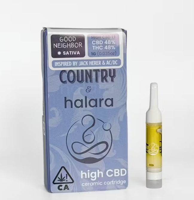 Photograph of Product: Good Neighbor (S) 1:1 CBD:THC CARTRIDGE 1g - Halara x Country