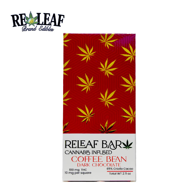 Photograph of product: Releaf Bar 100mg | Coffee Dark Chocolate