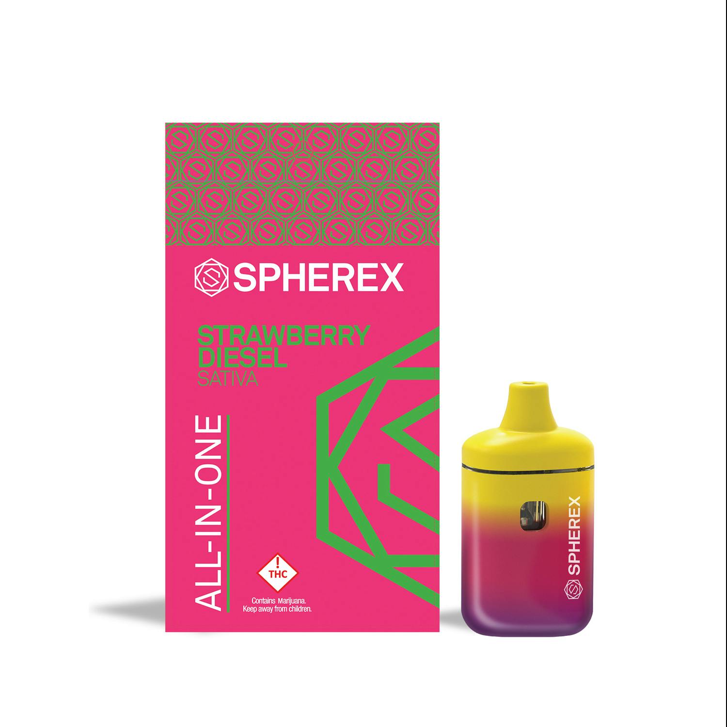 Photograph of product: Spherex | 1g Disposable | REC - Strawberry Diesel (S)