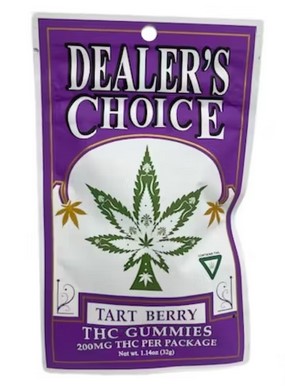 Photograph of product: Dealer's Choice - Tart Berry - 200mg Gummies (4x50mg)