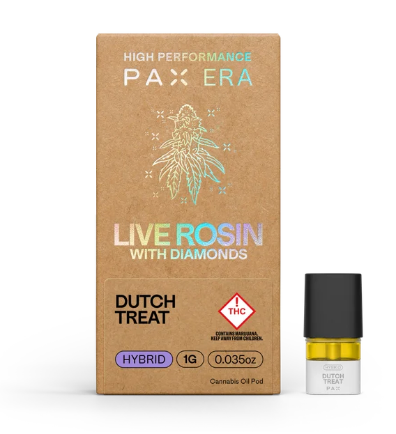 Photograph of product: PAX Dutch Treat Hybrid Live Rosin + Diamonds Pod 1000mg