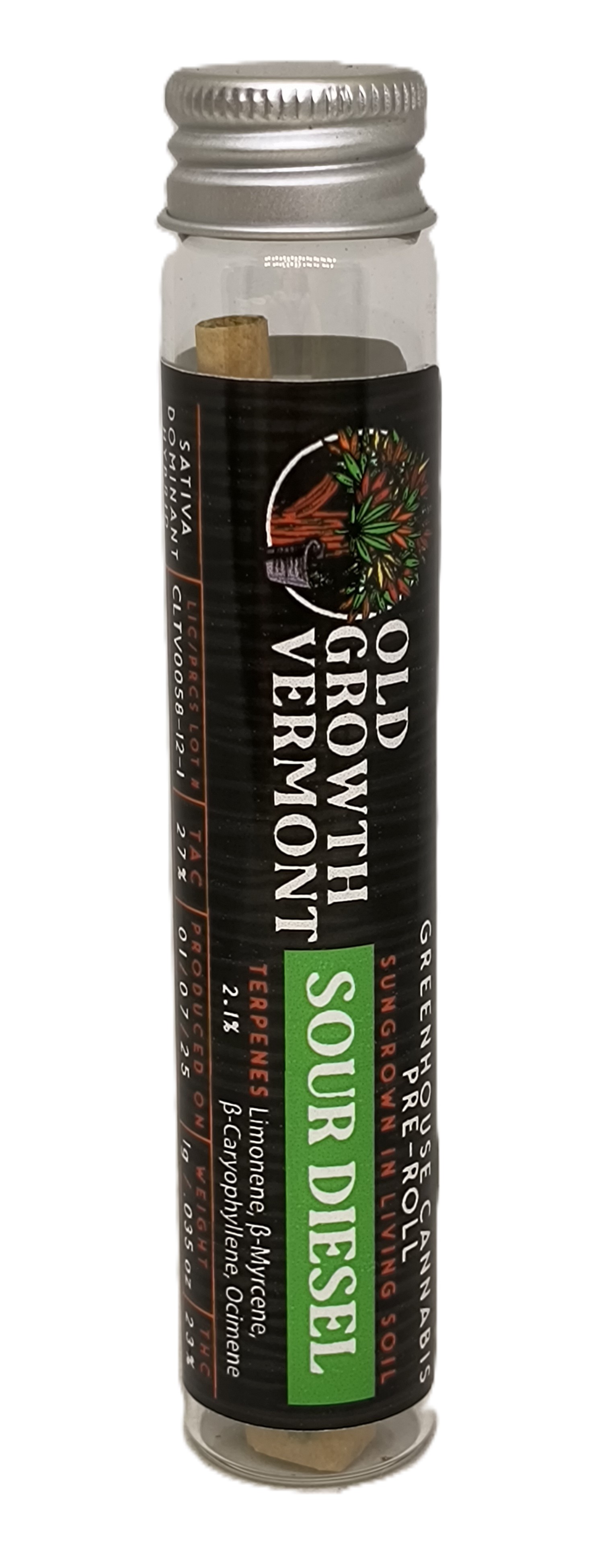 Photograph of product: Sour Diesel Pre-Roll | Old Growth