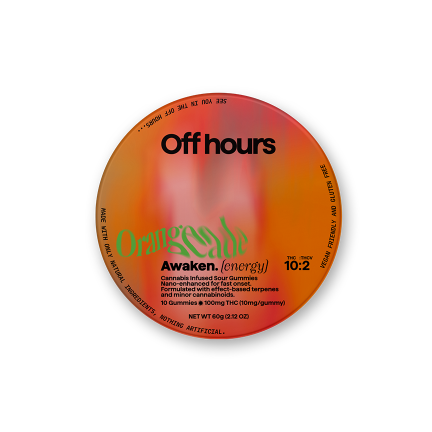 Photograph of product: Off Hours | Orangeade "Awaken" (energy) Gummy | 10:2 TH-oui TH-ouiV 100MG