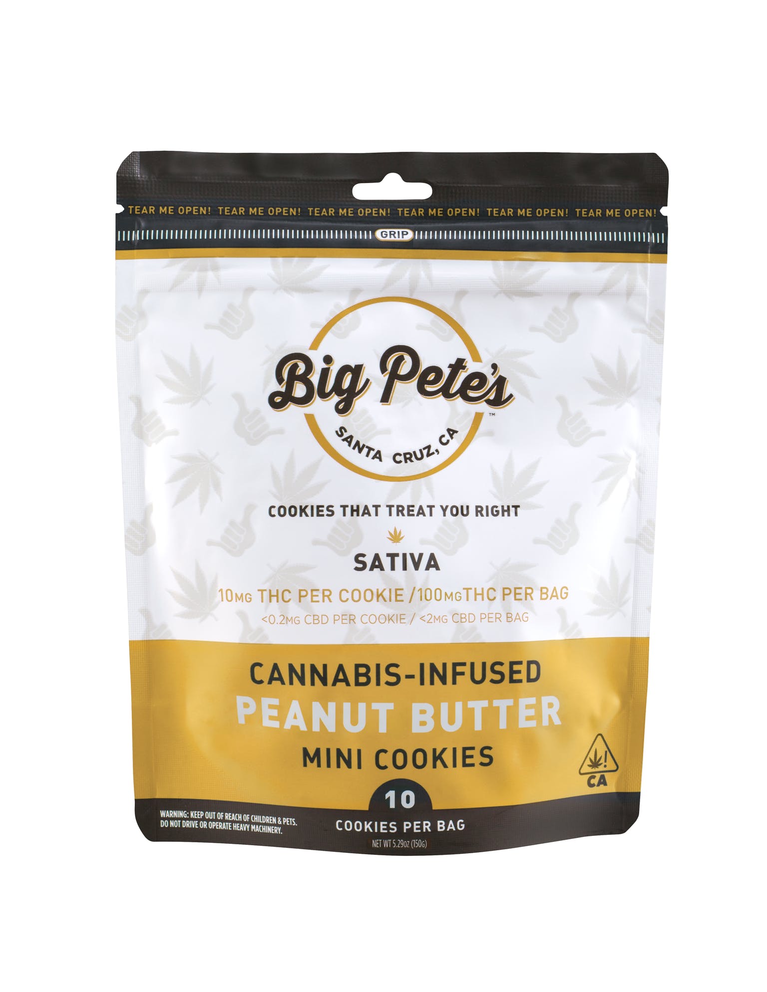 Photograph of product: Big Petes - Peanut Butter Cookies - Oui'd! - 100mg, NEW LOWER PRICE!