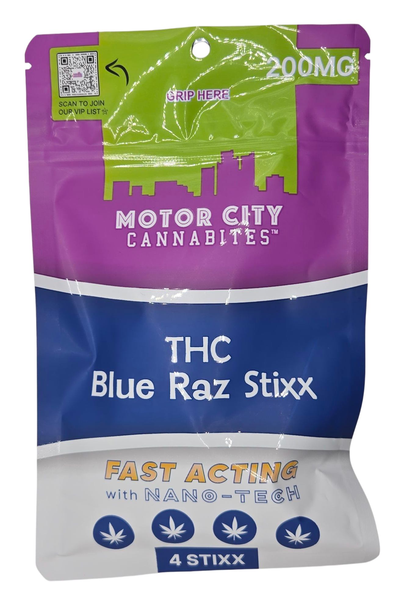 Photograph of Product: Blue Razz Stixx | 50mg Fast Acting Suckers 4pk