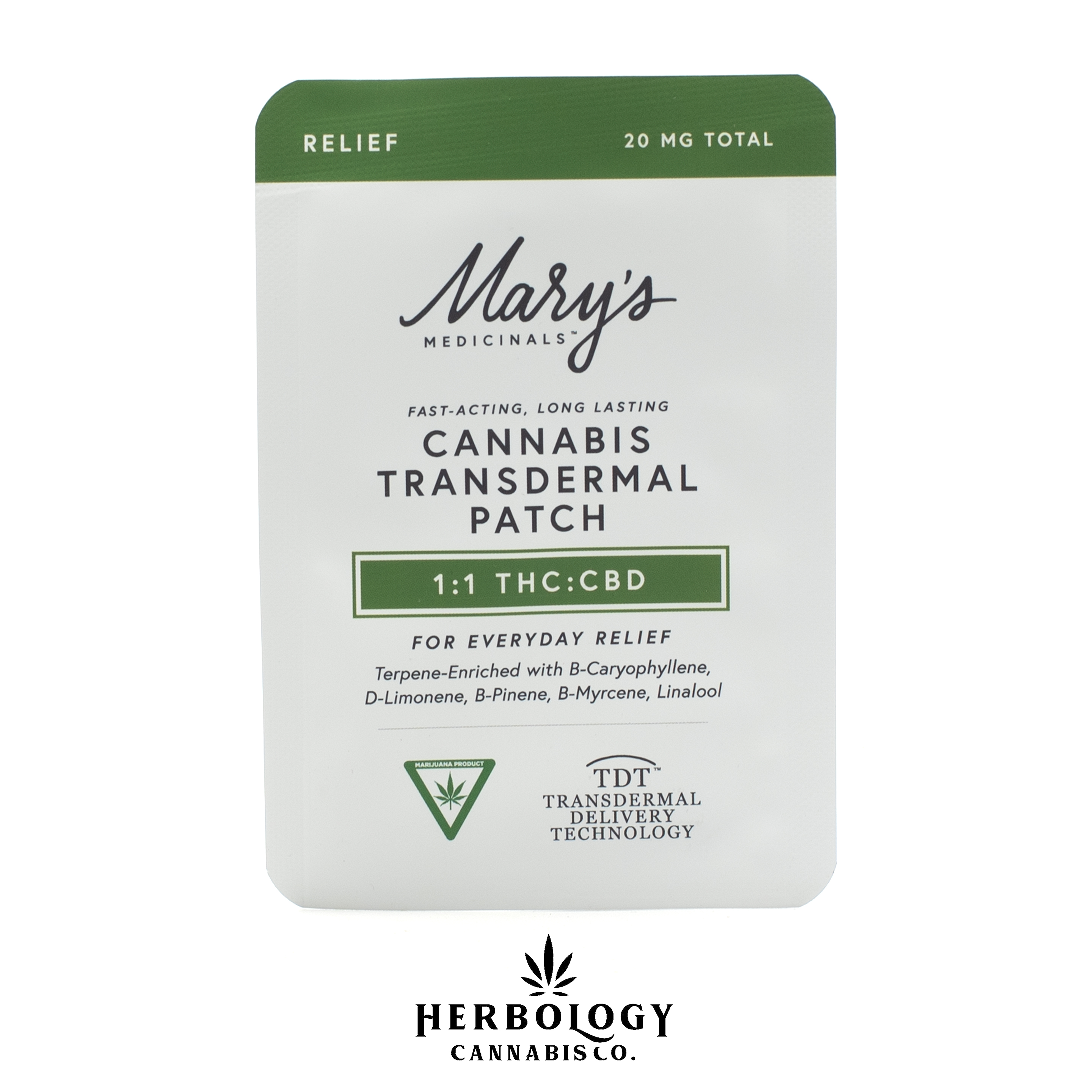 Photograph of product: Mary's Medicinals | 1:1 Transdermal Patch | 20mg