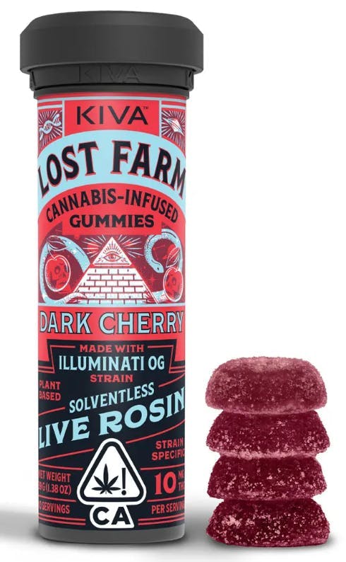 Photograph of product: Dark Cherry x Illuminati OG Rosin - Gummies (100mg)