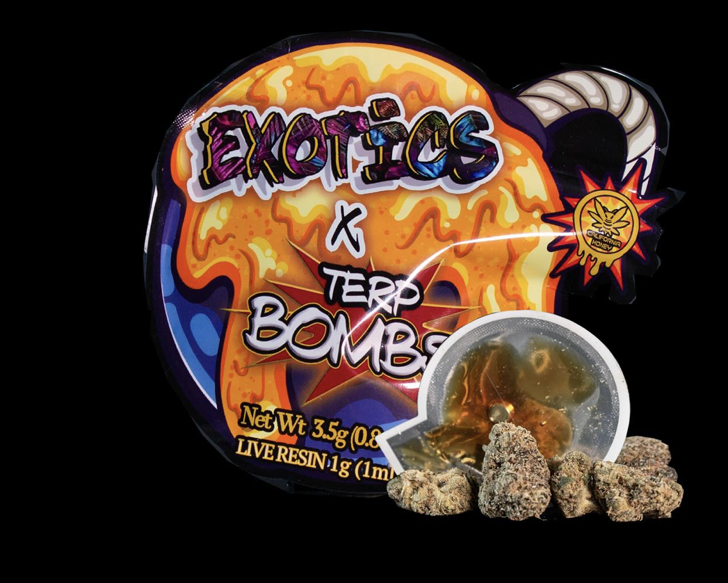 Photograph of product: California Honey- Flower- LC Guava- Exotic x Terp Bomb ( Live Resin) - 3.5g