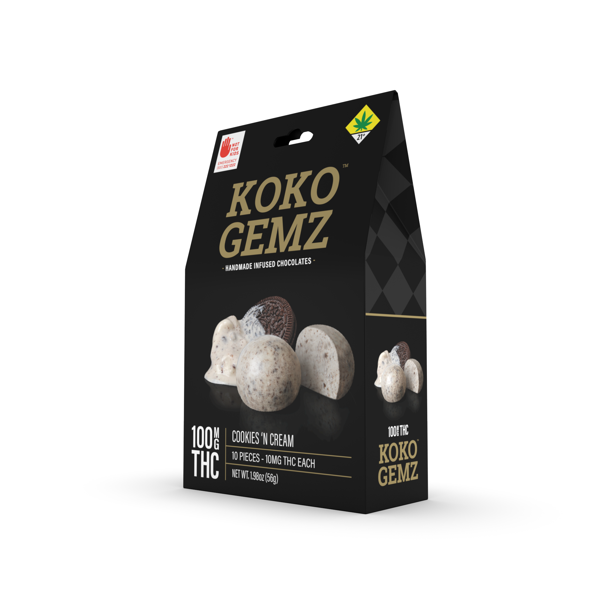 Photograph of product: Cookies N Cream Koko Gemz 100mg | 10pk