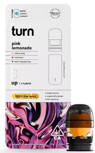 Photograph of product: TURN PINK LEMONADE LIVE RESIN POD S-HYBRID 1G