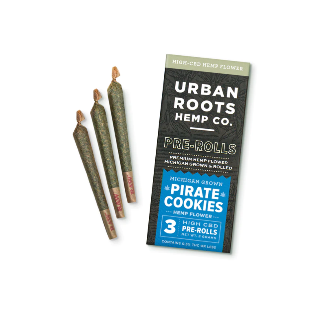 Photograph of Product: Urban Roots - Hemp Prerolls 3pk - Pirate Cookies