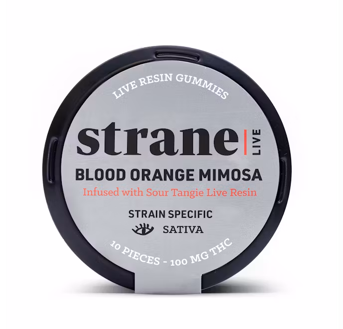 Photograph of Product: Strane Blood Orange Mimosa Live Resin THC Gummies | 10mg (10ct)