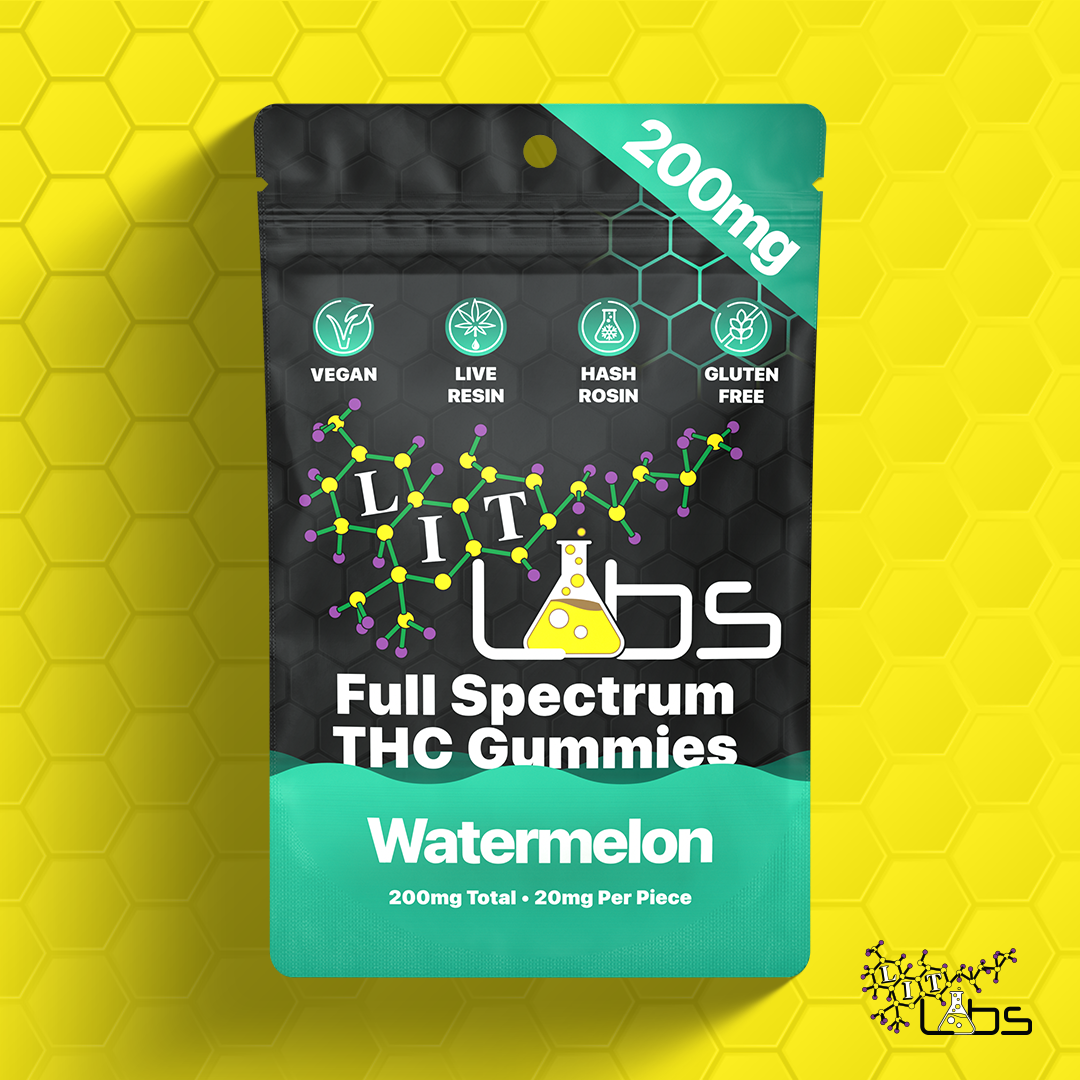 Photograph of product: Lit Labs | Live Resin Gummy | Watermelon | 200mg